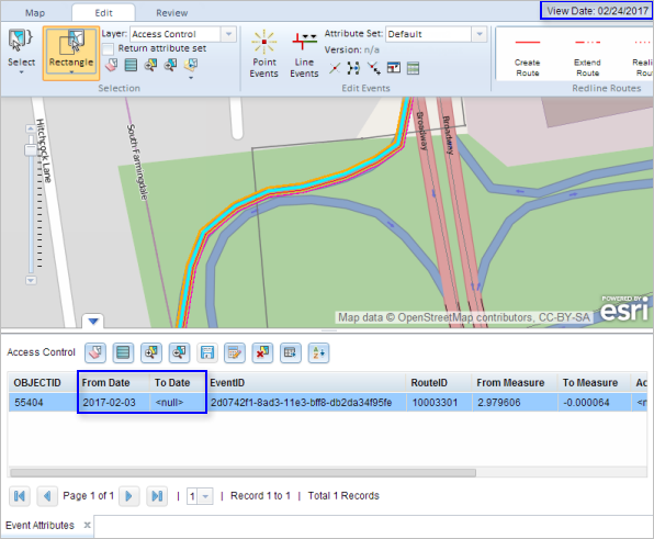 Queries return event records specific to the selected time view.