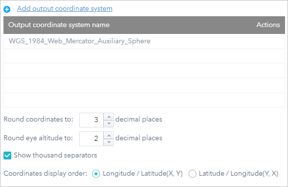 Configure Coordinate window